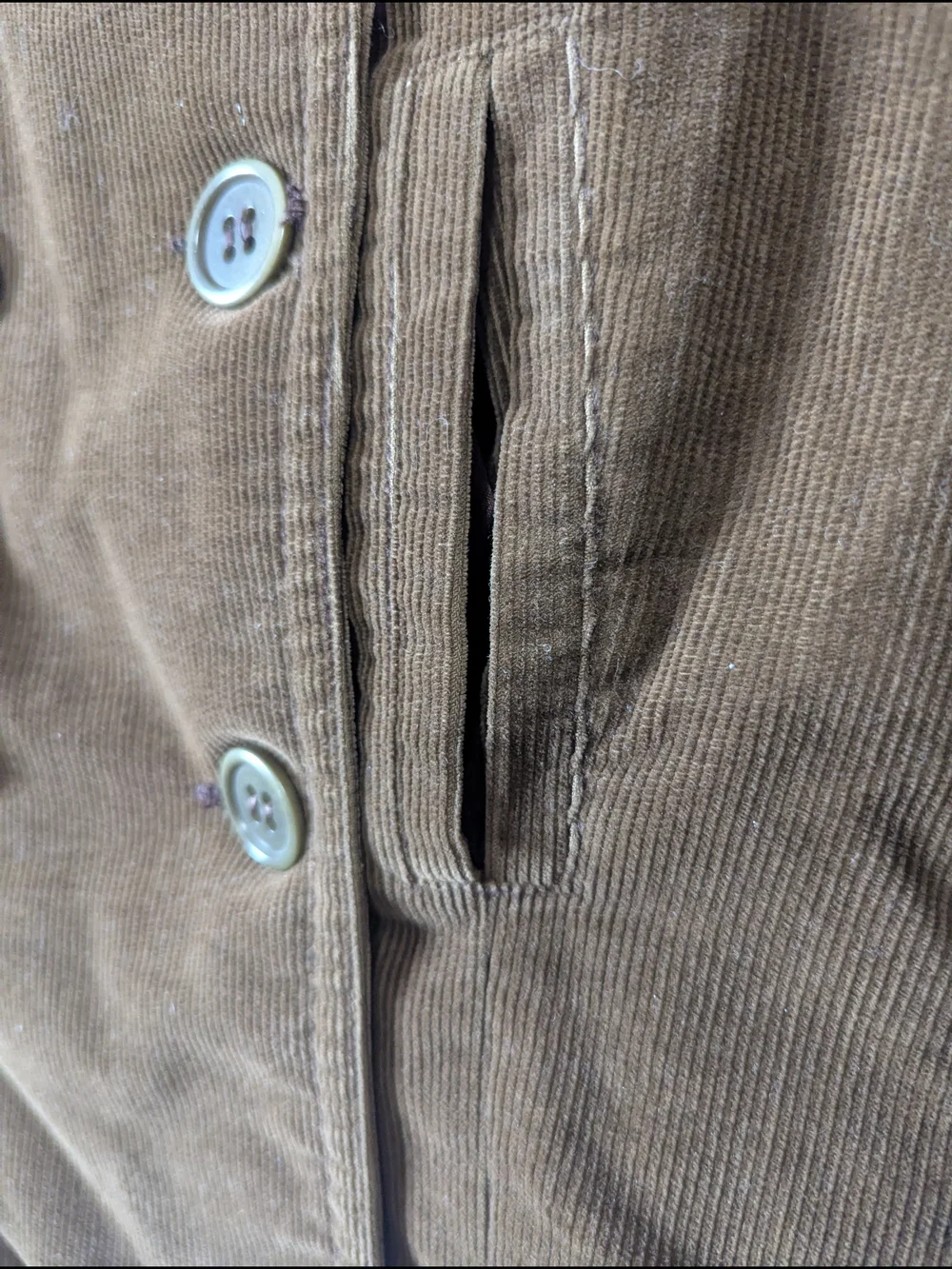 Vince Vintage Y2K women's Brown Corduroy Jacket Mustard Yellow Lining Sz 2 = XS